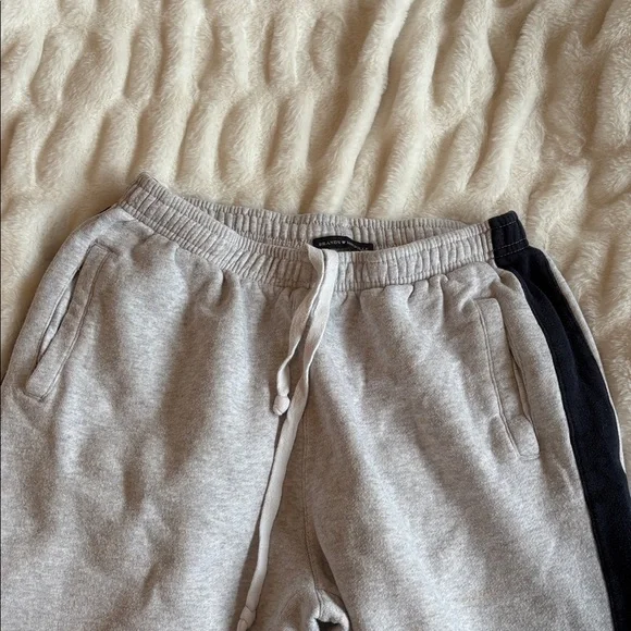 Gray Jogger Pants with Black Stripe - Picture 2 of 4